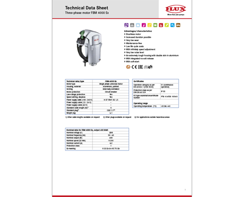 Brushless Motor FBM 4000 Ex
