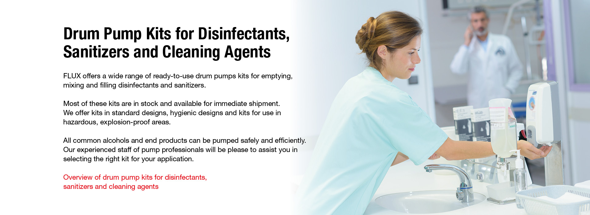 Drum Pump Kits for Disinfectants, Sanitizers and Cleaning Agents